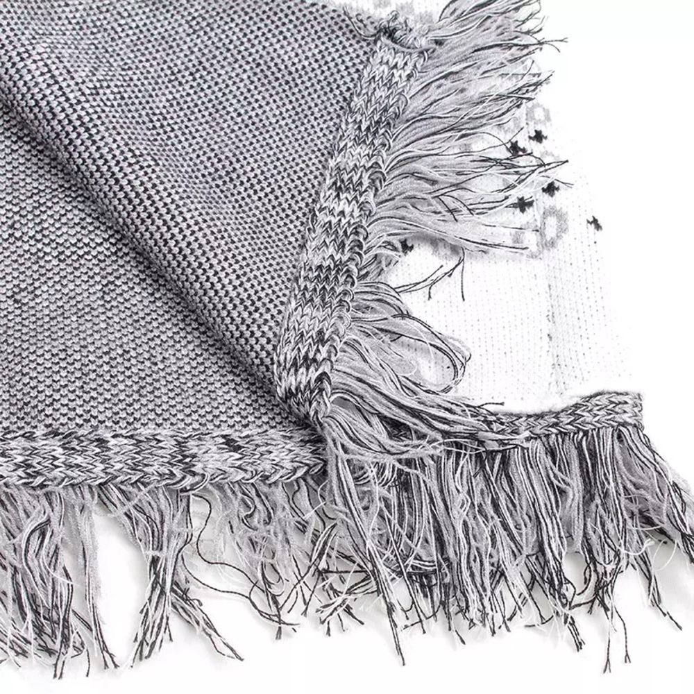 Lea Boho Fringe Oversized Knit Kimono Wrap Cardi - Picture 10 of 12